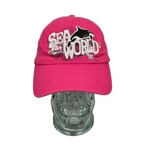 Sea World Florida Baseball Cap Pink Adjustable Embroidered Graphic Youth Kids‎